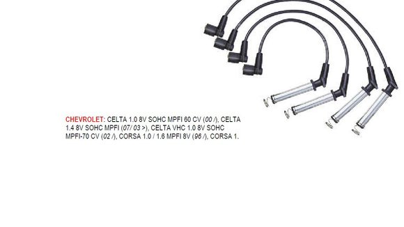 Imagen de JUEGO CABLES BUJIA CHEVROLET CORSA 1.6 - CELTA MPFI
